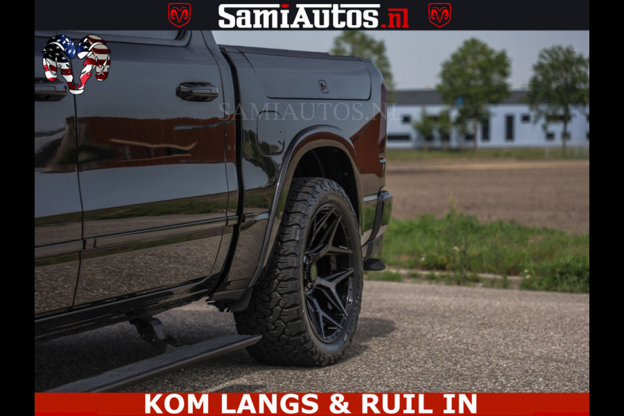 Dodge Ram TUNGSTEN BLACK OPS | 540 PK | HIGH END | MASSAGE | RAM VOL | LIMITED EDITION | DC | ROYALE 5 PERSOONS DUBBELE CABINE | GRIJSKENTEKEN | MEEST LUXE PICK UP | EERSTE EIGENAAR |