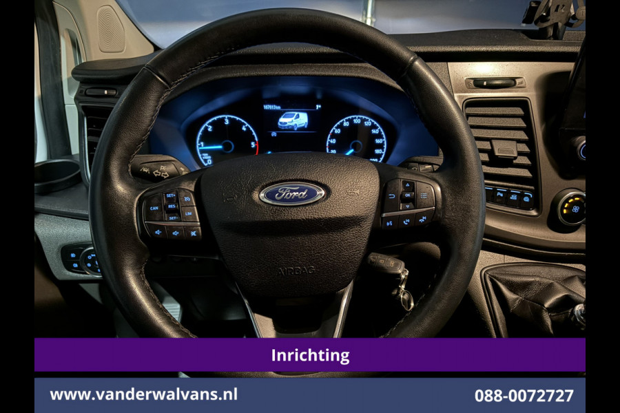 Ford Transit Custom 2.0 TDCI 130pk L2H1 Inrichting Euro6 Airco | Camera | Omvormer | LED | Cruisecontrol | Verwarmde voorruit Parkeersensoren, 2800kg trekvermogen, Bijrijdersbank