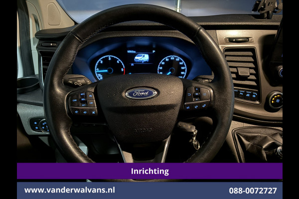 Ford Transit Custom 2.0 TDCI 130pk L2H1 Inrichting Euro6 Airco | Camera | Omvormer | LED | Cruisecontrol | Verwarmde voorruit Parkeersensoren, 2800kg trekvermogen, Bijrijdersbank