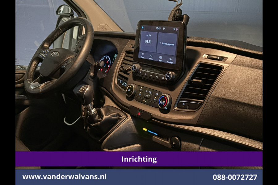 Ford Transit Custom 2.0 TDCI 130pk L2H1 Inrichting Euro6 Airco | Camera | Omvormer | LED | Cruisecontrol | Verwarmde voorruit Parkeersensoren, 2800kg trekvermogen, Bijrijdersbank