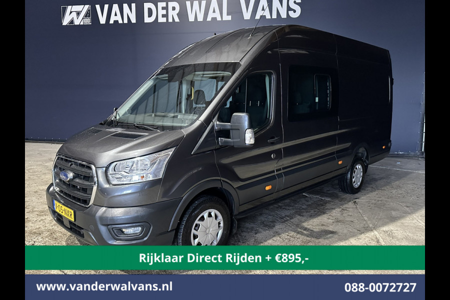 Ford Transit 2.0 TDCI 185pk L4H3 Dubbele Cabine Euro6 *Rijklaar Direct Rijden* Airco | 6-Zits | Camera | Cruisecontrol Parkeersensoren, 2800kg trekvermogen