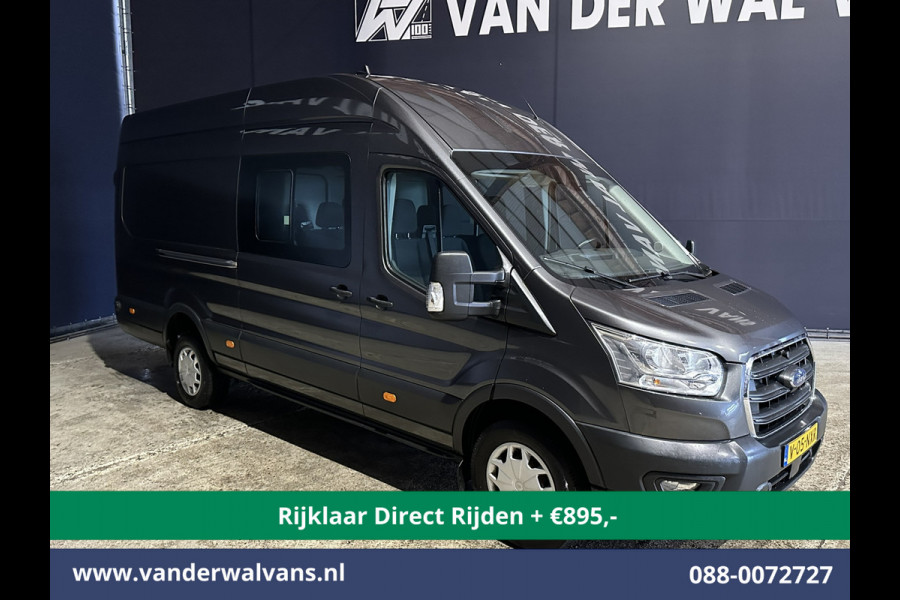 Ford Transit 2.0 TDCI 185pk L4H3 Dubbele Cabine Euro6 *Rijklaar Direct Rijden* Airco | 6-Zits | Camera | Cruisecontrol Parkeersensoren, 2800kg trekvermogen