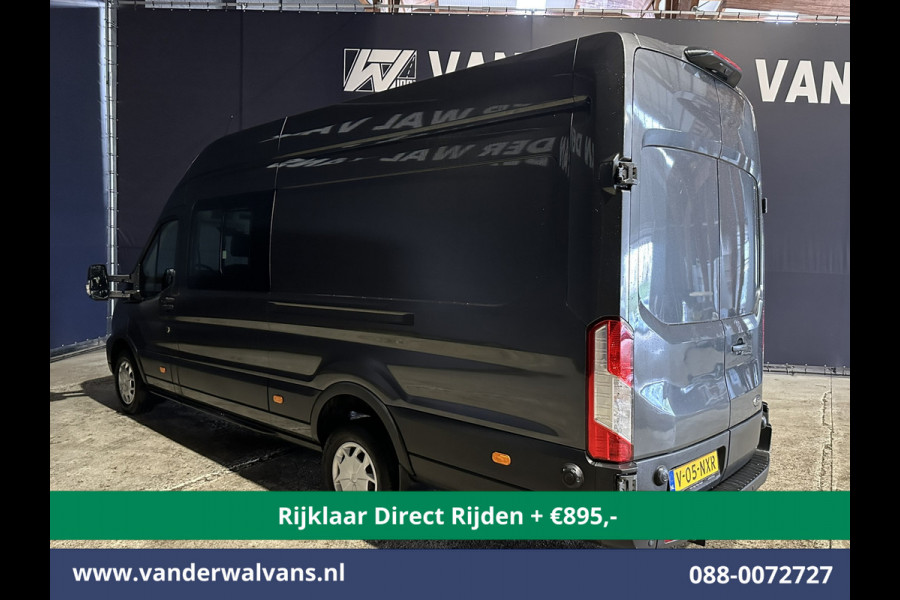 Ford Transit 2.0 TDCI 185pk L4H3 Dubbele Cabine Euro6 *Rijklaar Direct Rijden* Airco | 6-Zits | Camera | Cruisecontrol Parkeersensoren, 2800kg trekvermogen
