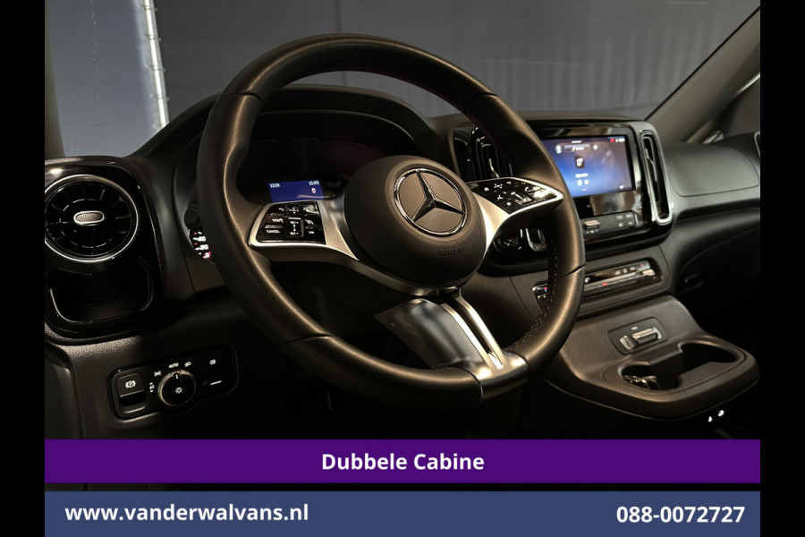 Mercedes-Benz Vito 116 CDI 164pk 9G-Tronic Automaat L2H1 Dubbele Cabine Fabrieksgarantie Euro6 Airco | 2x zijdeur | 5-Zits | 360 graden Camera LED, LM velgen, 2500kg Trekhaak, Adaptieve Cruisecontrol, Parkeersensoren, Isofix, MBUX