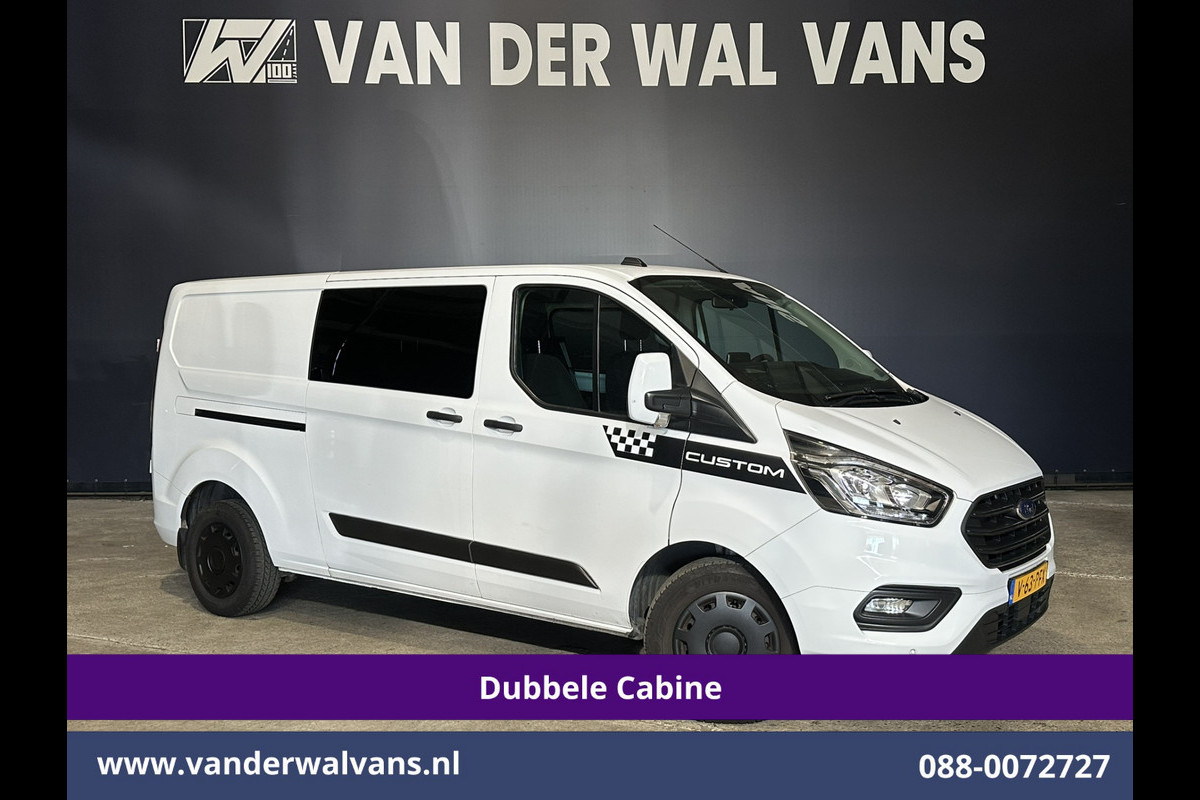 Ford Transit Custom 2.0 TDCI 170pk L2H1 Dubbele Cabine Euro6 Airco | 5-Zits | 2x Zijdeur | Camera | Navigatie | LED, Apple Carplay, Android Auto, Cruisecontrol, Verwarmde voorruit, Trekhaak, Parkeersensoren