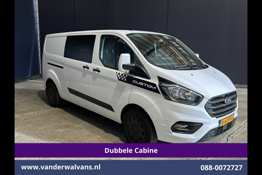 Ford Transit Custom 2.0 TDCI 170pk L2H1 Dubbele Cabine Euro6 Airco | 5-Zits | 2x Zijdeur | Camera | Navigatie | LED, Apple Carplay, Android Auto, Cruisecontrol, Verwarmde voorruit, Trekhaak, Parkeersensoren