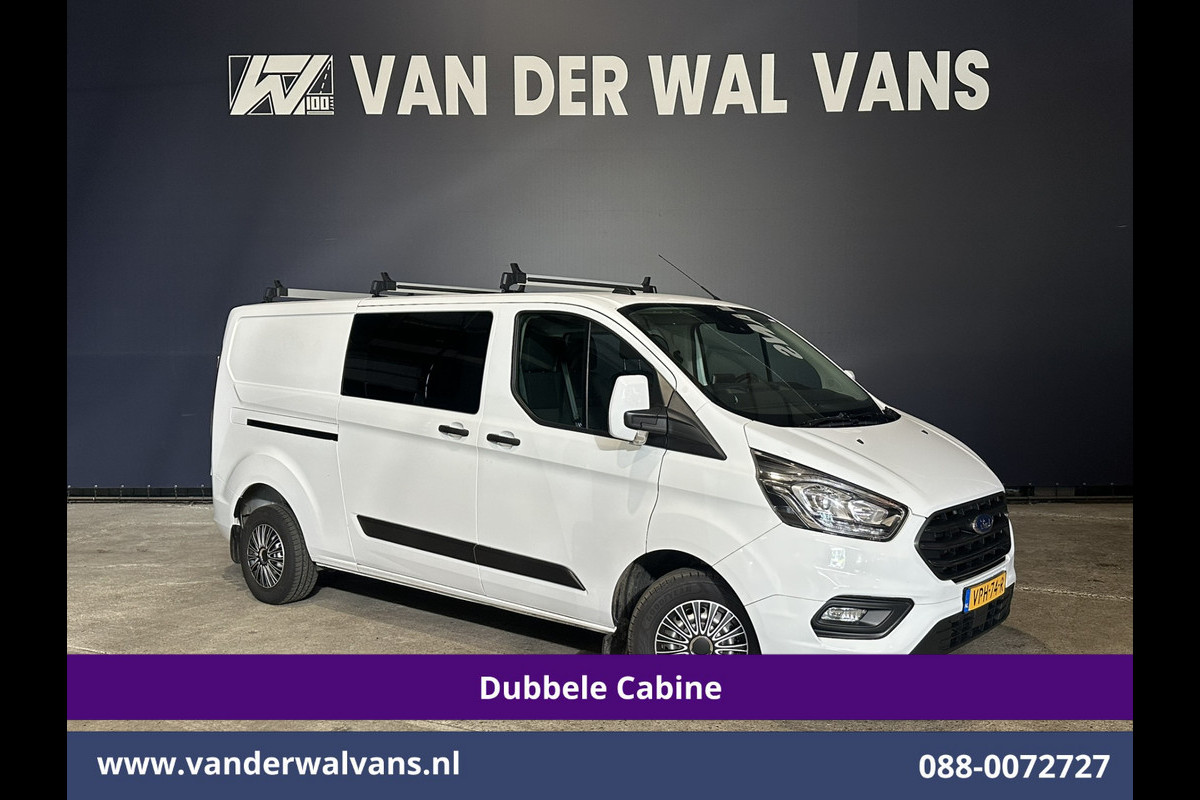 Ford Transit Custom 2.0 TDCI 130pk L2H1 Dubbele Cabine Euro6 Airco | 6-Zits | Camera | LED | Cruisecontrol | 2800kg Trekhaak Android Auto, Verwarmde voorruit, Stoelverwarming, Parkeersensoren, Dakdragers