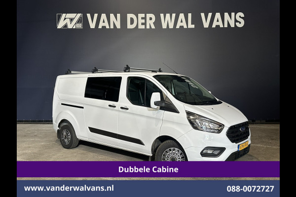 Ford Transit Custom 2.0 TDCI 130pk L2H1 Dubbele Cabine Euro6 Airco | 6-Zits | Camera | LED | Cruisecontrol | 2800kg Trekhaak Android Auto, Verwarmde voorruit, Stoelverwarming, Parkeersensoren, Dakdragers