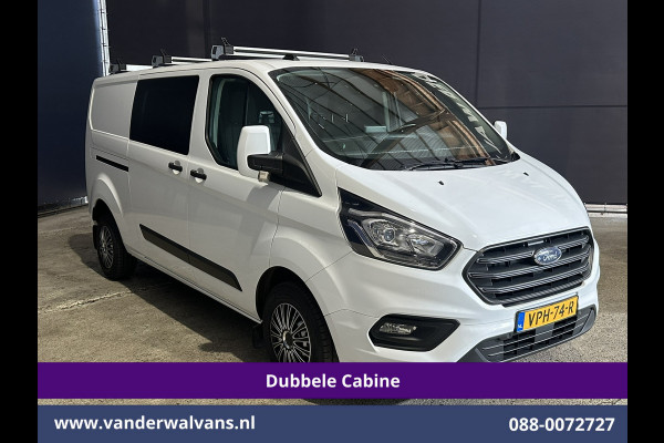 Ford Transit Custom 2.0 TDCI 130pk L2H1 Dubbele Cabine Euro6 Airco | 6-Zits | Camera | LED | Cruisecontrol | 2800kg Trekhaak Android Auto, Verwarmde voorruit, Stoelverwarming, Parkeersensoren, Dakdragers