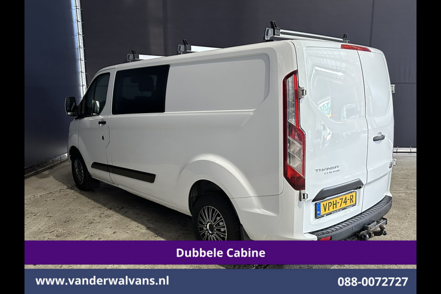 Ford Transit Custom 2.0 TDCI 130pk L2H1 Dubbele Cabine Euro6 Airco | 6-Zits | Camera | LED | Cruisecontrol | 2800kg Trekhaak Android Auto, Verwarmde voorruit, Stoelverwarming, Parkeersensoren, Dakdragers