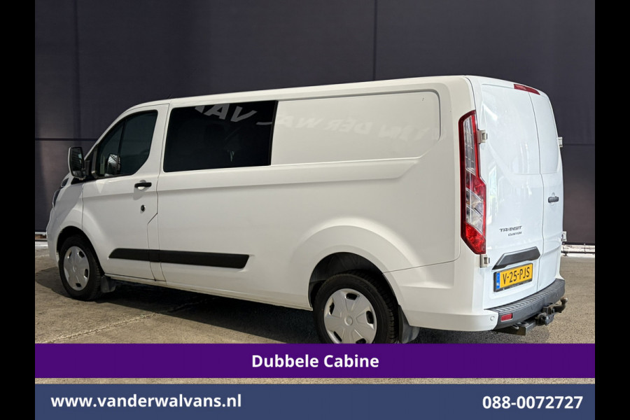 Ford Transit Custom 2.0 TDCI 131pk L2H1 Dubbele Cabine Euro6 Airco | 6-Zits | Cruisecontrol | 2550kg Trekhaak Verwarmde voorruit, Parkeersensoren