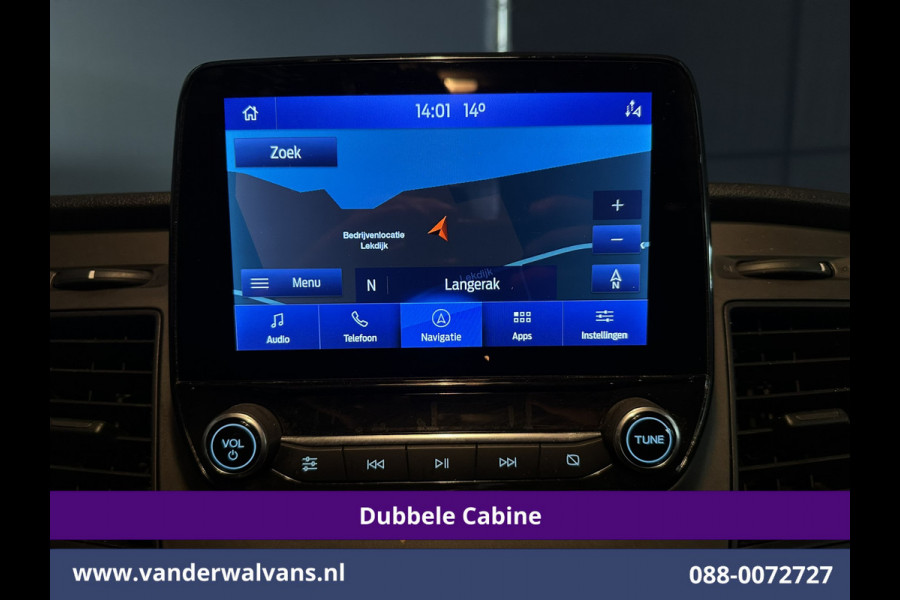 Ford Transit Custom 2.0 TDCI 131pk L2H1 Dubbele Cabine Euro6 Airco | 5-Zits | Xenon | Navigatie | Cruisecontrol | LED | 2800kg Trekhaak Stoelverwarming, Parkeersensoren, Achterklep