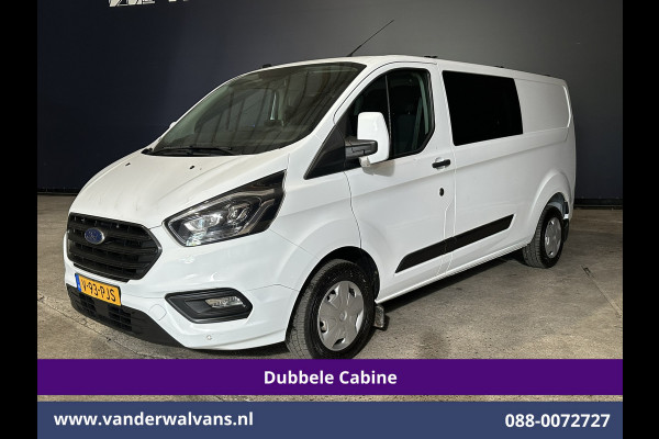 Ford Transit Custom 2.0 TDCI 131pk L2H1 Dubbele Cabine Euro6 Airco | 5-Zits | Xenon | Navigatie | Cruisecontrol | LED | 2800kg Trekhaak Stoelverwarming, Parkeersensoren, Achterklep