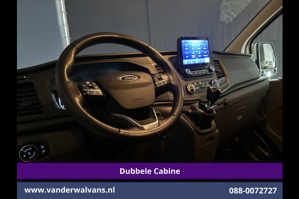 Ford Transit Custom 2.0 TDCI 131pk L2H1 Dubbele Cabine Euro6 Airco | 5-Zits | Xenon | Navigatie | Cruisecontrol | LED | 2800kg Trekhaak Stoelverwarming, Parkeersensoren, Achterklep