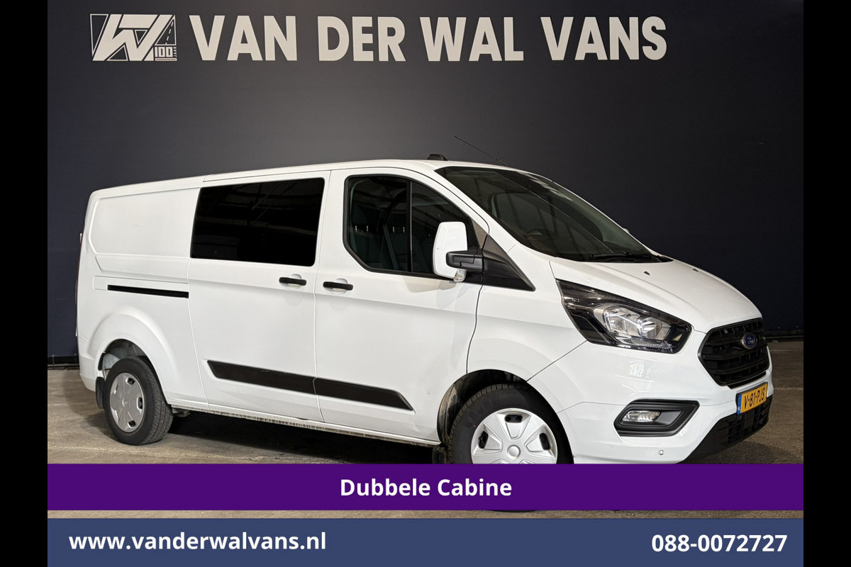 Ford Transit Custom 2.0 TDCI 131pk L2H1 Dubbele Cabine Euro6 Airco | 6-Zits | Cruisecontrol | Trekhaak Verwarmde voorruit, Parkeersensoren