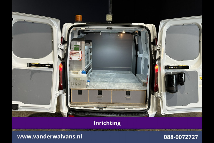 Ford Transit Custom 2.0 TDCI L1H1 Inrichting Euro6 Airco | Camera | Omvormer | LED | Cruisecontrol | Android Auto Stoelverwarming, Verwarmde voorruit, Parkeersensoren, Bijrijdersbank, 2500kg Trekhaak
