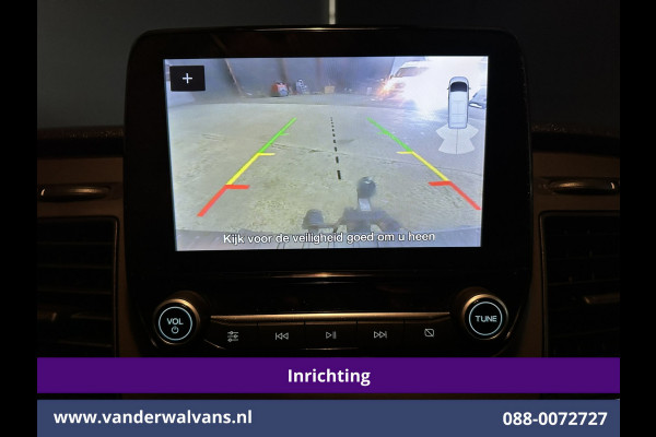 Ford Transit Custom 2.0 TDCI L1H1 Inrichting Euro6 Airco | Camera | Omvormer | LED | Cruisecontrol | Android Auto Stoelverwarming, Verwarmde voorruit, Parkeersensoren, Bijrijdersbank, 2500kg Trekhaak