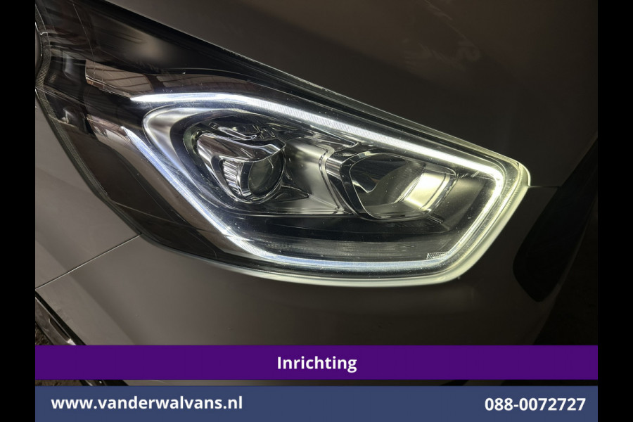 Ford Transit Custom 2.0 TDCI L1H1 Inrichting Euro6 Airco | Camera | Omvormer | LED | Cruisecontrol | Android Auto Stoelverwarming, Verwarmde voorruit, Parkeersensoren, Bijrijdersbank, 2500kg Trekhaak
