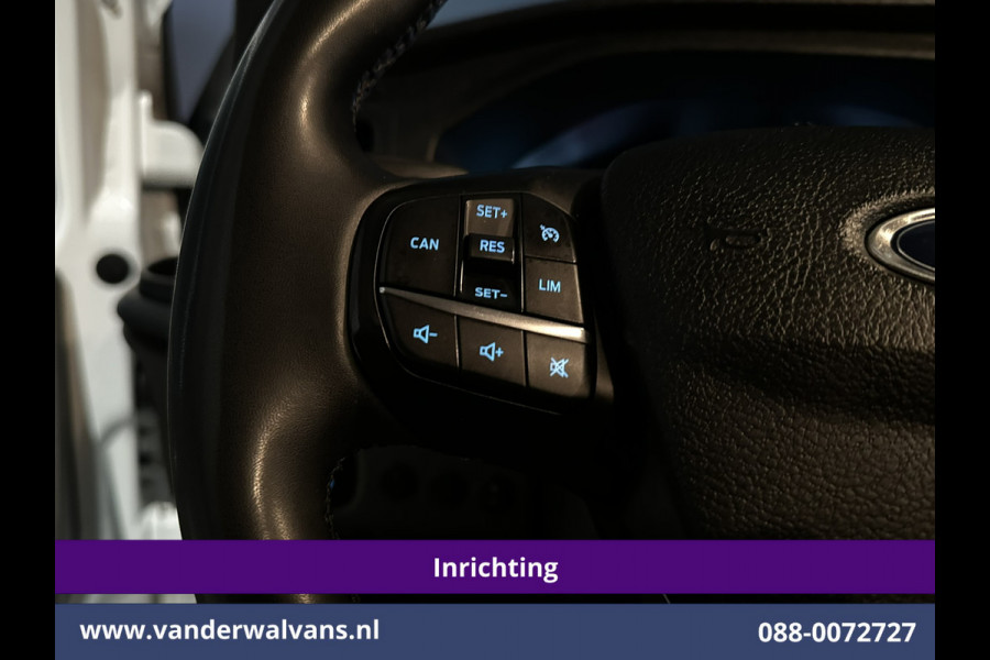 Ford Transit Custom 2.0 TDCI L1H1 Inrichting Euro6 Airco | Camera | Omvormer | LED | Cruisecontrol | Android Auto Stoelverwarming, Verwarmde voorruit, Parkeersensoren, Bijrijdersbank, 2500kg Trekhaak