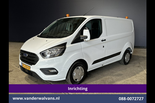 Ford Transit Custom 2.0 TDCI L1H1 Inrichting Euro6 Airco | Camera | Omvormer | LED | Cruisecontrol | Android Auto Stoelverwarming, Verwarmde voorruit, Parkeersensoren, Bijrijdersbank, 2500kg Trekhaak