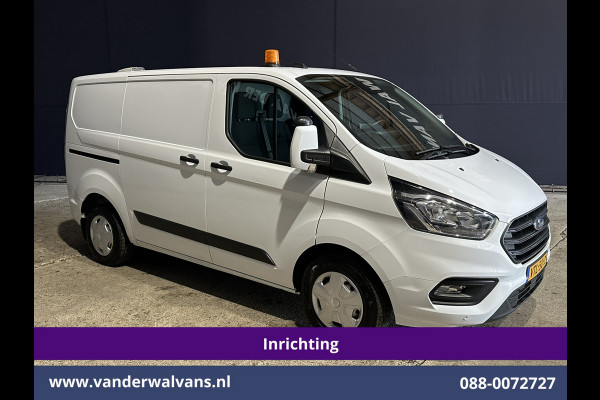 Ford Transit Custom 2.0 TDCI L1H1 Inrichting Euro6 Airco | Camera | Omvormer | LED | Cruisecontrol | Android Auto Stoelverwarming, Verwarmde voorruit, Parkeersensoren, Bijrijdersbank, 2500kg Trekhaak