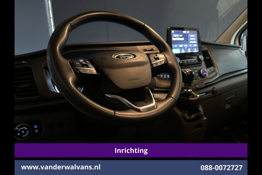 Ford Transit Custom 2.0 TDCI L1H1 Inrichting Euro6 Airco | Camera | Omvormer | LED | Cruisecontrol | Android Auto Stoelverwarming, Verwarmde voorruit, Parkeersensoren, Bijrijdersbank, 2500kg Trekhaak