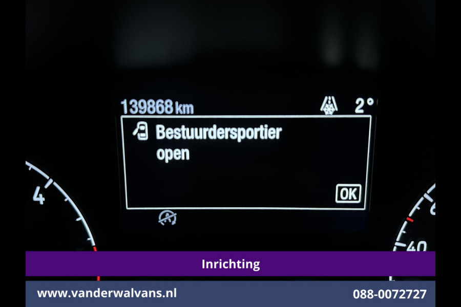 Ford Transit Custom 2.0 TDCI L1H1 Inrichting Euro6 Airco | Camera | Omvormer | LED | Cruisecontrol | Android Auto Stoelverwarming, Verwarmde voorruit, Parkeersensoren, Bijrijdersbank, 2500kg Trekhaak