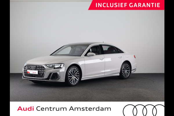 Audi A8 60 TFSI e quattro Lang 462 pk Tiptronic | Verlengde garantie | Navigatie | Panoramadak | Parkeersensoren (Park assist) | Rondomzicht camera | Stoelverwarming/ventilatie/massage v/a | B&O Soundsystem |