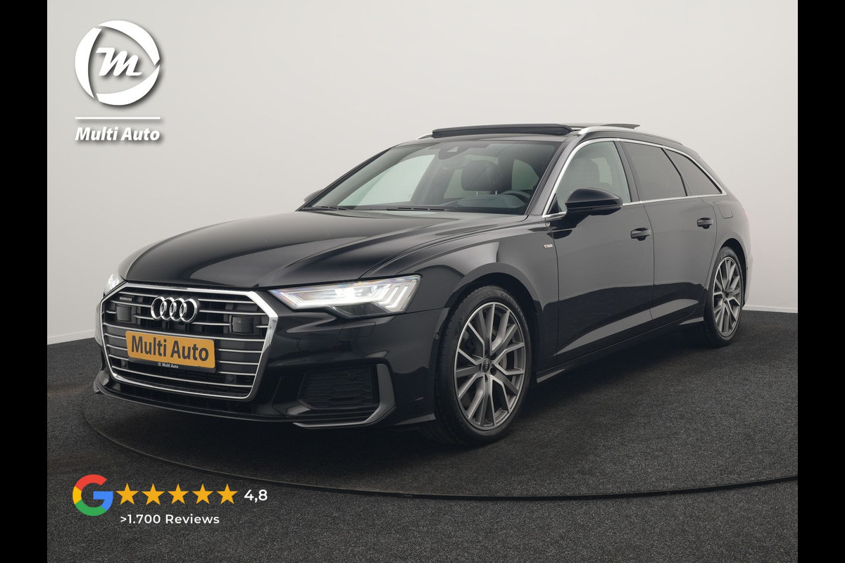 Audi A6 Avant 50 TFSI e Quattro 2x S Line PHEV 300pk Dealer O.H. | Trekhaak Af Fabriek | Panodak | Head Up | Adaptive Cruise | Matrix LED | Bang & Olufsen | Lederen Comfortzetels Memory & Ventilatie | Camera | Keyless | Blis | 20"L.M | Plug In Hybrid |