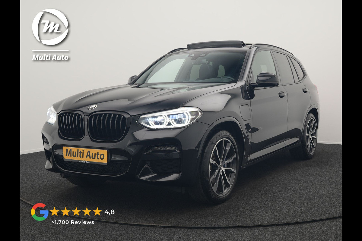 BMW X3 xDrive30e M Sport PHEV 293pk Dealer O.H. | Trekhaak Af Fabriek | Panodak | Head Up | 360 Camera | Adaptief Onderstel | Lederen Sportstoelen Memory & Verwarmd | Sfeerverlichting | Stuur Verwarmd | Keyless | Blis | Apple Carplay | Plug In Hybrid |