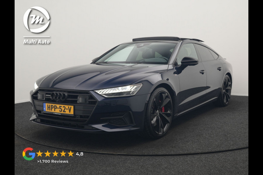 Audi A7 Sportback 50 TFSI e Quattro 2x S Line PHEV 299pk | Trekhaak Af Fabriek | Panodak | Head Up | Adaptive Cruise | Bang & Olufsen | 360 Camera | Alcantara Sportstoelen Memory & Verwarmd | Matrix LED | Stuur Verwarmd | Sfeerverlichting | Keyless | Plug In Hybrid |