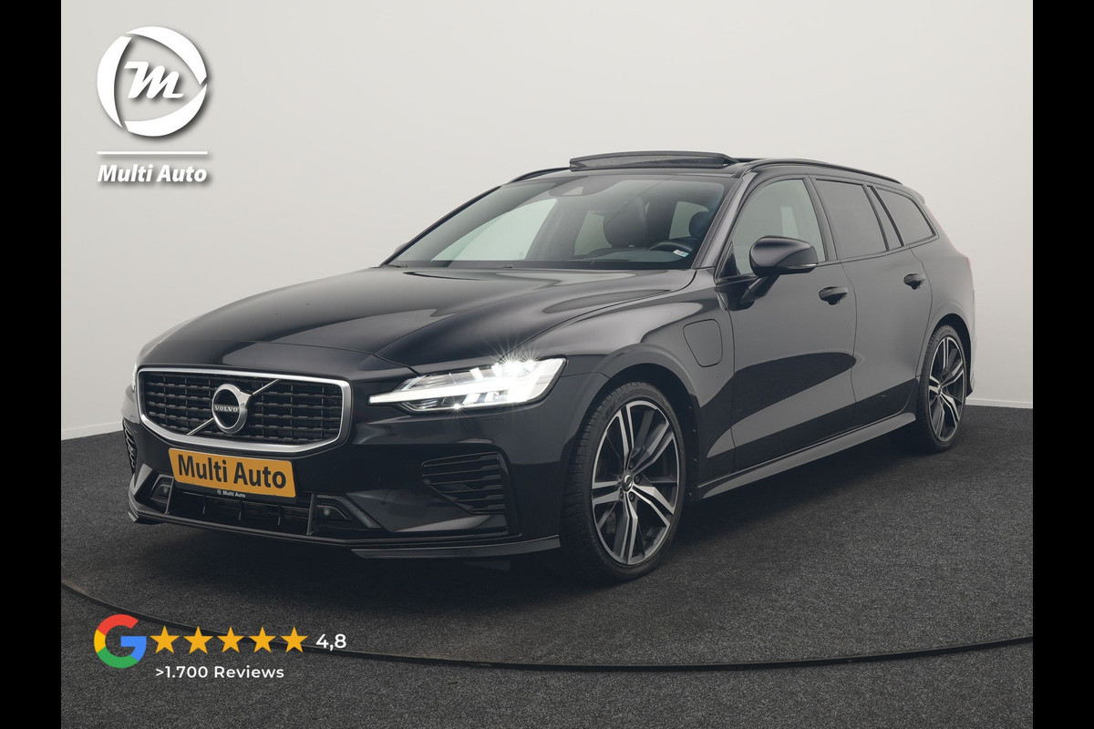Volvo V60 T8 Twin Engine AWD R-Design PHEV 390pk Dealer O.H. | Trekhaak Af Fabriek | Panodak | Head Up | Harman / Kardon | Camera | Lederen Sportstoelen Memory & Verwarmd | Apple Carplay | Stuur Verwarmd | Navigatie | DAB | Plug In Hybrid |
