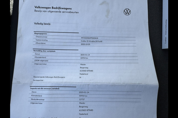 Volkswagen Crafter 35 2.0 TDI L4 DSG Bakwagen+Laadklep Ergonomische stoel Cruise Navigatie DAB Airco