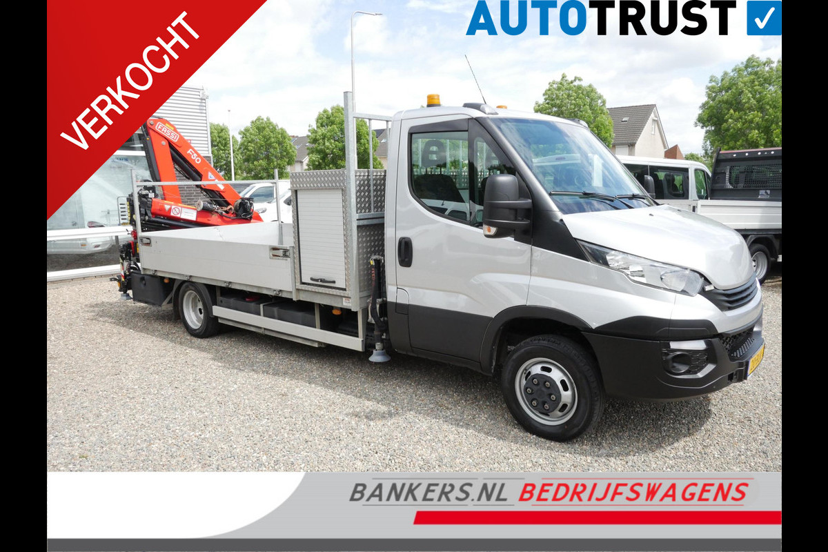 Iveco Daily 50C15 3.0 150PK, Airco, Open laadbak, Dubbel lucht, Fassi F50 laadkraan, Rijbewijs C1
