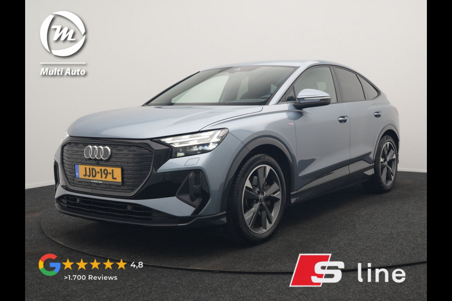 Audi Q4 e-tron Sportback 40 S Line 77 kWh 204pk | Adaptive Cruise | Valcona Lederen Sportstoelen Verwarmd | 20"L.M | Apple Carplay | Keyless | Blis | Camera | Virtual | Navigatie | DAB |