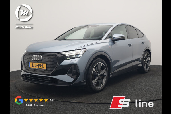 Audi Q4 e-tron Sportback 40 S Line 77 kWh 204pk | Adaptive Cruise | Valcona Lederen Sportstoelen Verwarmd | 20"L.M | Apple Carplay | Keyless | Blis | Camera | Virtual | Navigatie | DAB |