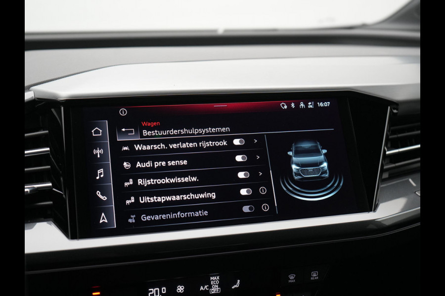 Audi Q4 e-tron Sportback 40 S Line 77 kWh 204pk | Adaptive Cruise | Valcona Lederen Sportstoelen Verwarmd | 20"L.M | Apple Carplay | Keyless | Blis | Camera | Virtual | Navigatie | DAB |