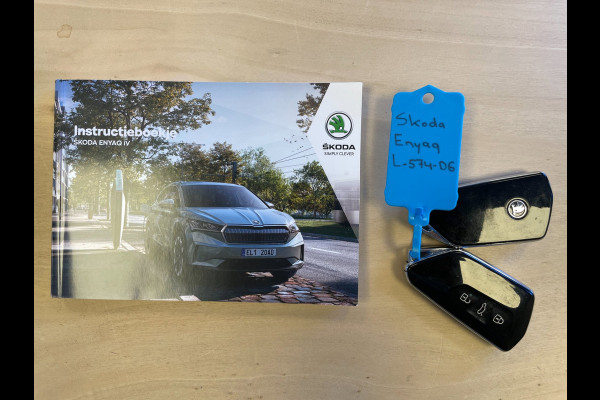 Škoda ENYAQ iV 80|90% SOH|GROTE ACCU|ACC|LEDER|ELEK.INTERIEUR+TREKHAAK|STUUR+STOELVERWARMING V+A|CAMERA|CARPLAY|NL|NAP|1 EIGENAAR|
