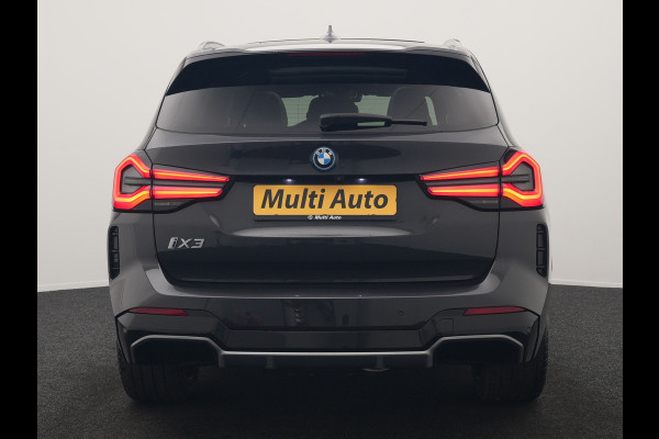 BMW iX3 M Sport 80 kWh 286pk Dealer O.H. | Trekhaak Af Fabriek | Panodak | Head Up | Adaptive Cruise | 360 Camera | Harman / Kardon | Lederen Sportstoelen Memory & Verwarmd | Laser LED | Stuur Verwarmd | Keyless | Blis | Sfeerverlichting | 20"L.M |