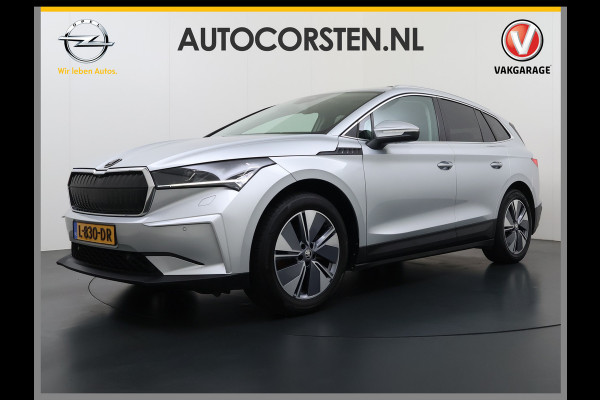 Škoda ENYAQ iV 60 SOH 90% Warmtepomp Trekhaak Panoramadak Adap.Cruise Navi Ecc 360°Camera Apple Carplay Android Auto Stuurverwarming Privacy Glas Lmv 19" Led matrix Keyless advanced Rijstrooksensor Origineel Nederlandse Auto