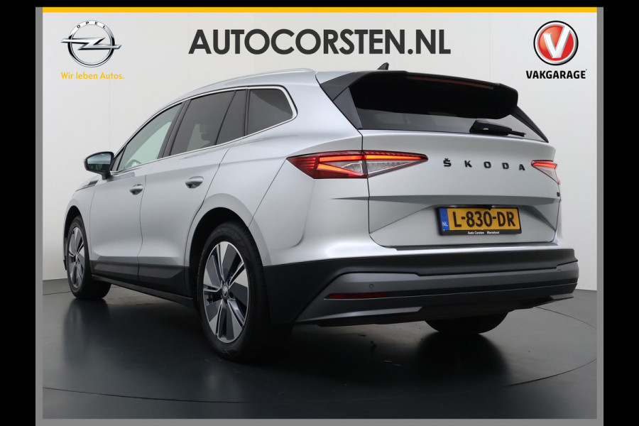 Škoda ENYAQ iV 60 SOH 90% Warmtepomp Trekhaak Panoramadak Adap.Cruise Navi Ecc 360°Camera Apple Carplay Android Auto Stuurverwarming Privacy Glas Lmv 19" Led matrix Keyless advanced Rijstrooksensor Origineel Nederlandse Auto