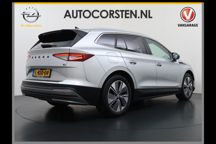 Škoda ENYAQ iV 60 SOH 90% Warmtepomp Trekhaak Panoramadak Adap.Cruise Navi Ecc 360°Camera Apple Carplay Android Auto Stuurverwarming Privacy Glas Lmv 19" Led matrix Keyless advanced Rijstrooksensor Origineel Nederlandse Auto