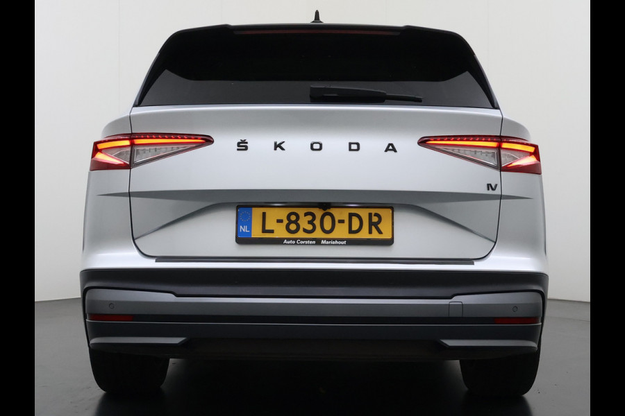 Škoda ENYAQ iV 60 SOH 90% Warmtepomp Trekhaak Panoramadak Adap.Cruise Navi Ecc 360°Camera Apple Carplay Android Auto Stuurverwarming Privacy Glas Lmv 19" Led matrix Keyless advanced Rijstrooksensor Origineel Nederlandse Auto