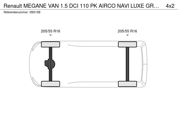 Renault Mégane VAN 1.5 DCI 110 PK AIRCO NAVI LUXE GRIJS KENTEKEN