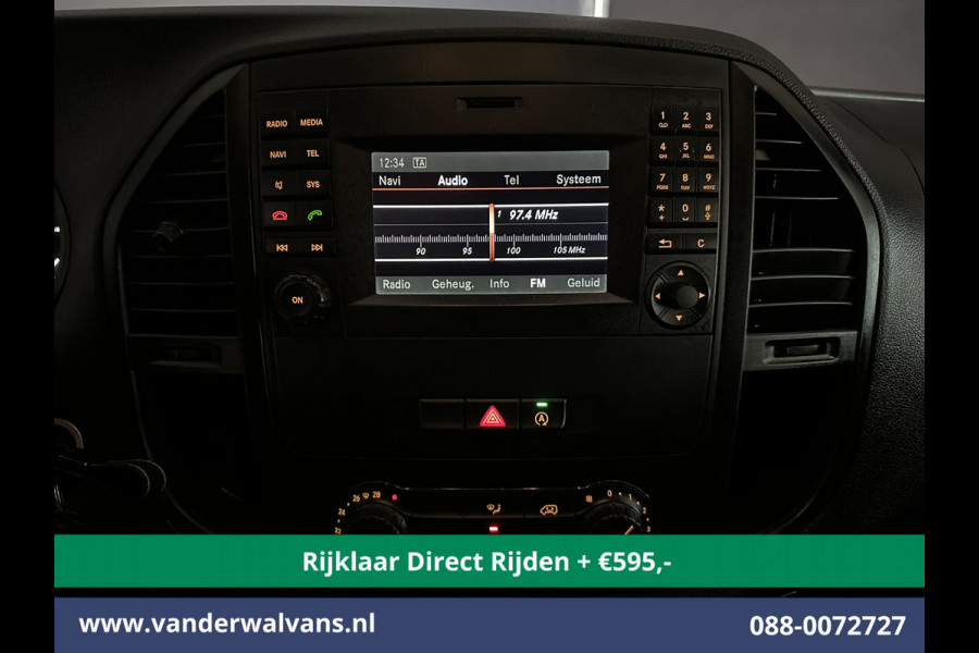 Mercedes-Benz Vito 114 CDI 136pk L2H1 *Rijklaar Direct Rijden* Euro6 Airco | Navigatie | Camera | LM Velgen Cruisecontrol, Bumper in de kleur, Parkeersensoren, Achterklep, Stoelverwarming, Bijrijdersbank, Inrichting