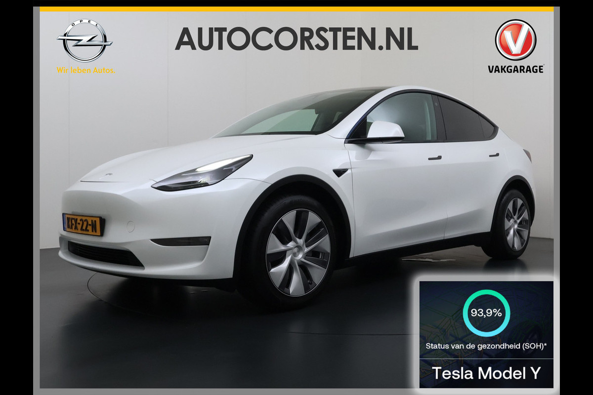 Tesla Model Y Long Range AWD 75kWh SOH 94% Warmtepomp AI-Computer Traffic Aware Adap.Cruise Leder Panoramadak Navi Ecc Camera Stoel+Stuurverwa Privacy Glas Lmv Elek.Achterklep Led Elek.Stoelen+Memory 4WD Fabrieksgarantie tot 15-02-2027 - Garantie op de Accu+Motor tot 15-2-2031/192.000km