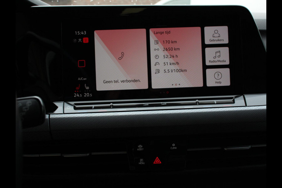 Volkswagen Golf 1.0 eTSI 110pk Active Automaat Panorama dak Navigatie Climate Control Adaptive Cruise Control Virtual Cockpit Stoelverwarming Extra Getint Glas