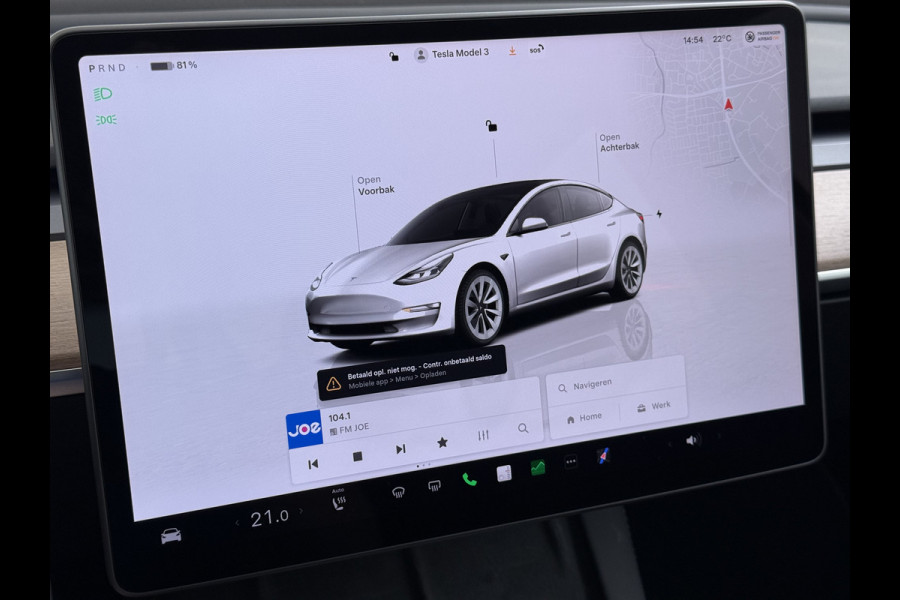 Tesla Model 3 RWD Plus SOH 92.9% Warmtepomp LFP Accu Lmv 19" Panoramadak Leder Navi Ecc Camera's Adap.Cruise Stoel+Stuurverwarming Elek.Achterklep Elek.Stoelen+Memory Led Draadloze telefoonlader 1e Eigenaar Origineel Nederlandse Auto