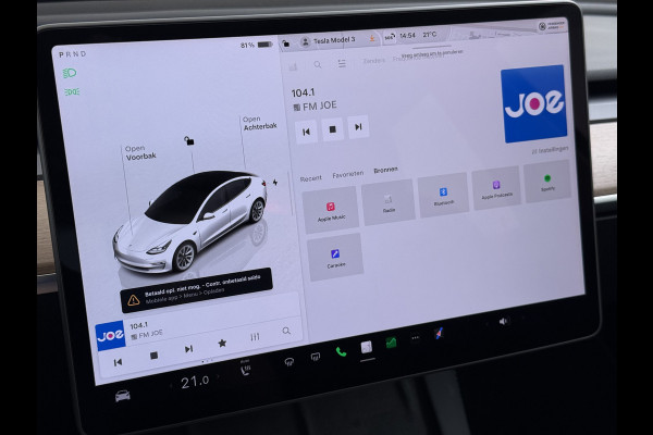 Tesla Model 3 RWD Plus SOH 92.9% Warmtepomp LFP Accu Lmv 19" Panoramadak Leder Navi Ecc Camera's Adap.Cruise Stoel+Stuurverwarming Elek.Achterklep Elek.Stoelen+Memory Led Draadloze telefoonlader 1e Eigenaar Origineel Nederlandse Auto