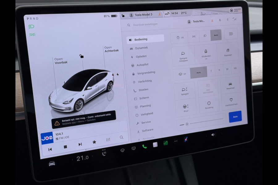 Tesla Model 3 RWD Plus SOH 92.9% Warmtepomp LFP Accu Lmv 19" Panoramadak Leder Navi Ecc Camera's Adap.Cruise Stoel+Stuurverwarming Elek.Achterklep Elek.Stoelen+Memory Led Draadloze telefoonlader 1e Eigenaar Origineel Nederlandse Auto